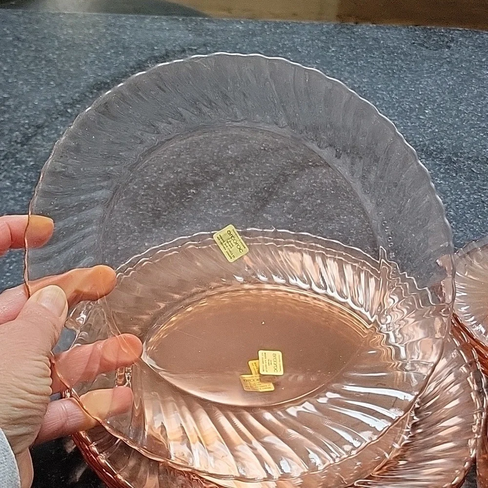 Vintage Arcoroc Dinne Set for 4 Rosaline Made France Midcentury Modern 16 Pieces